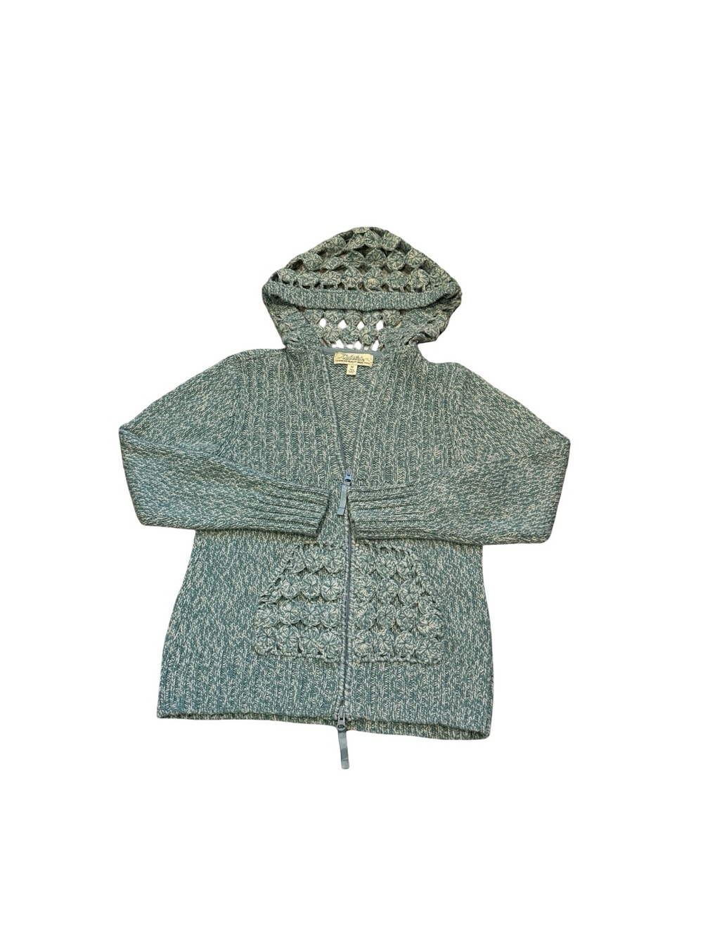 Cabela's Marled Sage Hooded Zip Cardigan Sweater